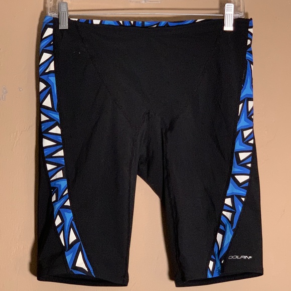Dolfin Jammers Swim Trunks 30-36 waist 12" inseam Gently worn Poly spandex blend - Picture 2 of 4
